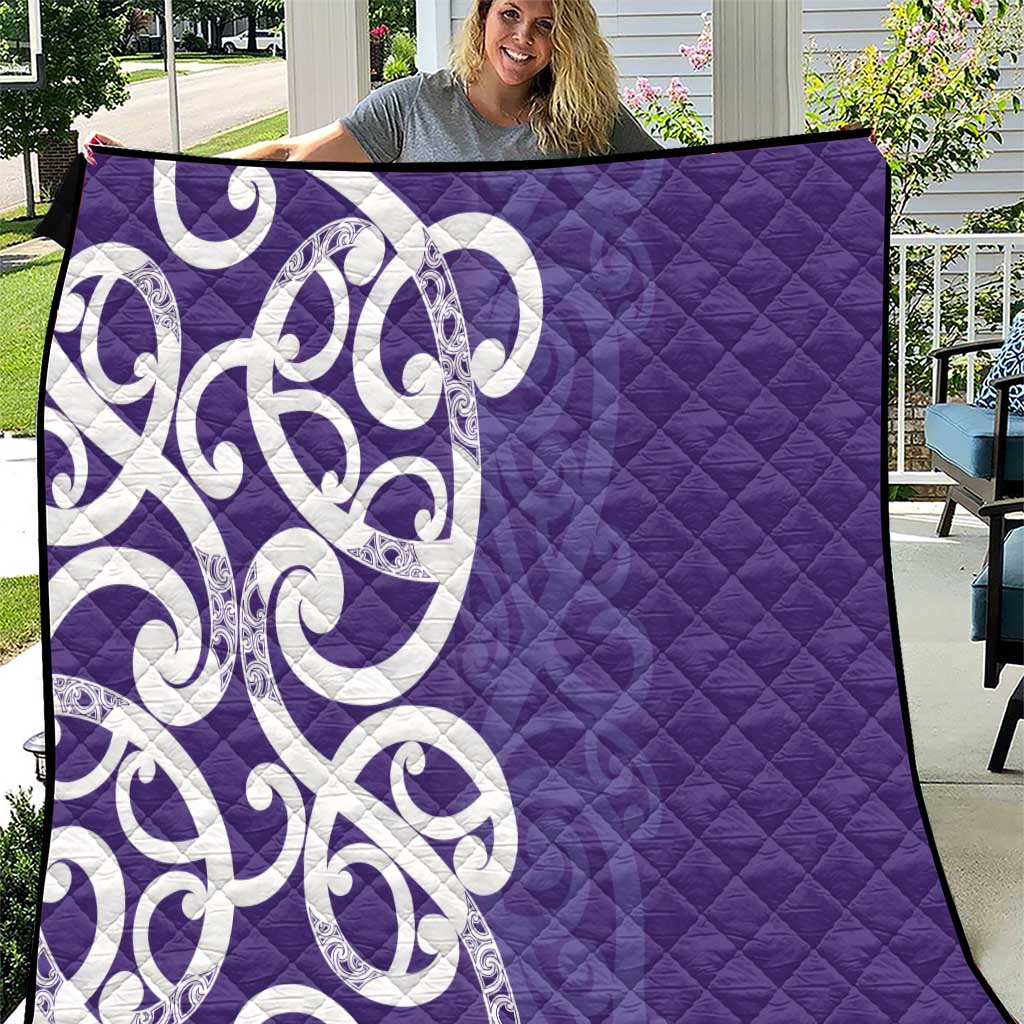 Violet Green Maori Quilt Koru Kowhaiwhai LT7 Violet - Polynesian Pride