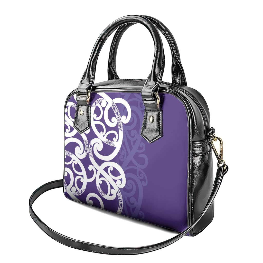 Violet Green Maori Shoulder Handbag Koru Kowhaiwhai LT7 - Polynesian Pride