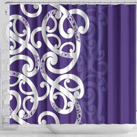 Violet Green Maori Shower Curtain Koru Kowhaiwhai LT7 - Polynesian Pride