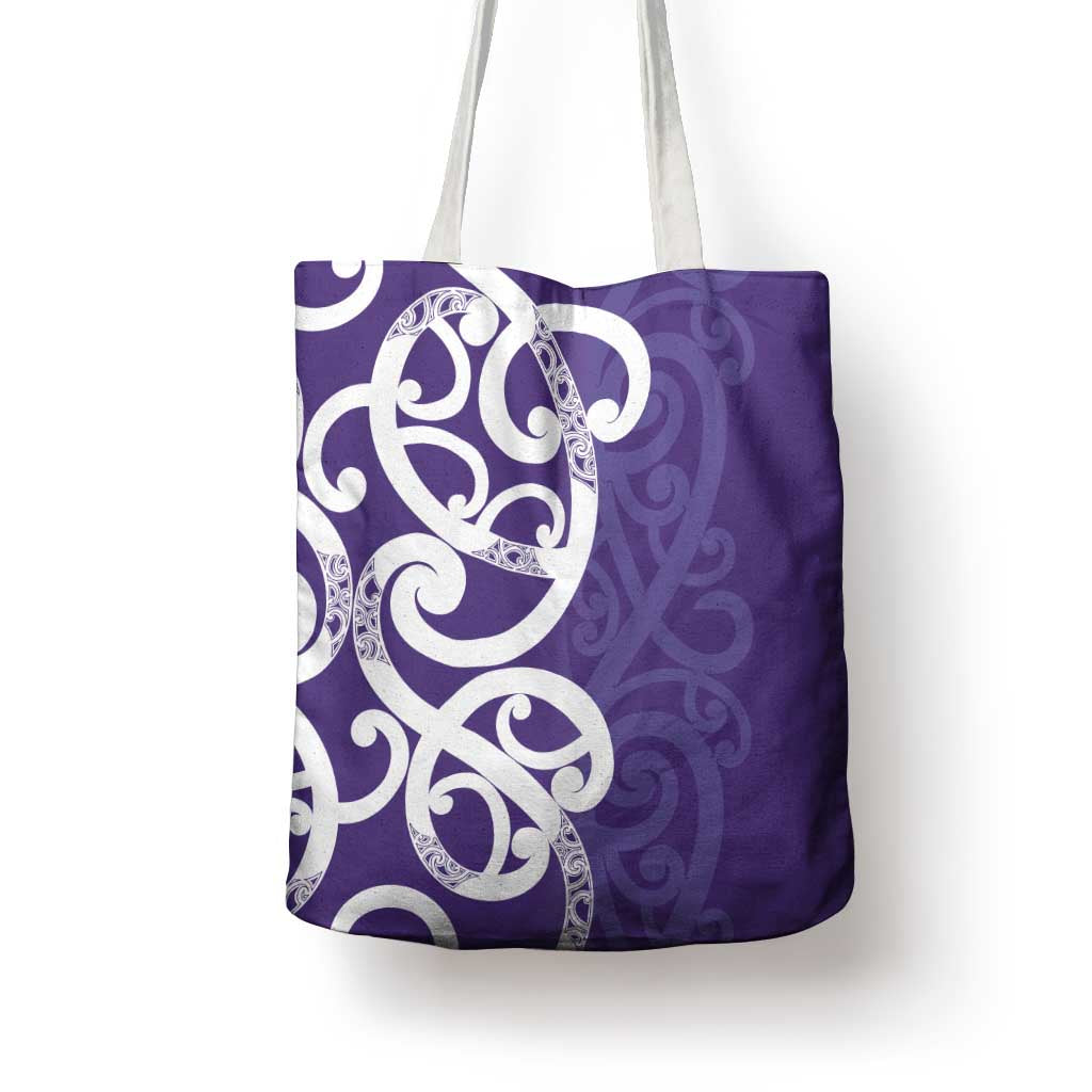 Violet Green Maori Tote Bag Koru Kowhaiwhai LT7 - Polynesian Pride