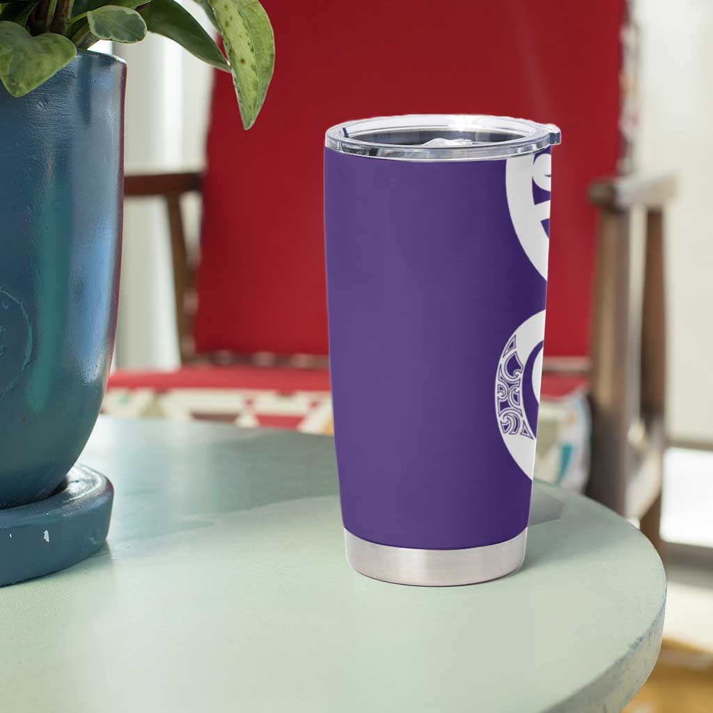 Violet Green Maori Tumbler Cup Koru Kowhaiwhai LT7 - Polynesian Pride