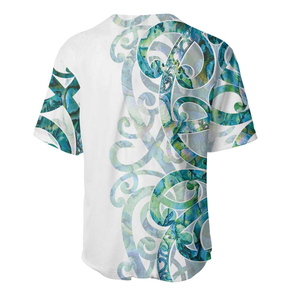 Paua Shell Maori Baseball Jersey Koru Kowhaiwhai LT7 - Polynesian Pride