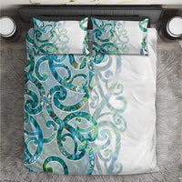 Paua Shell Maori Bedding Set Koru Kowhaiwhai LT7 White - Polynesian Pride