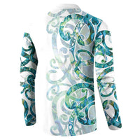Paua Shell Maori Button Sweatshirt Koru Kowhaiwhai LT7 - Polynesian Pride