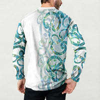 Paua Shell Maori Button Sweatshirt Koru Kowhaiwhai LT7 - Polynesian Pride