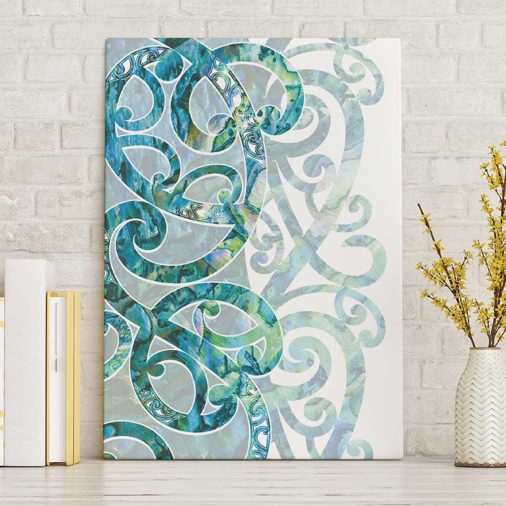 Paua Shell Maori Canvas Wall Art Koru Kowhaiwhai LT7 Without Frame White - Polynesian Pride