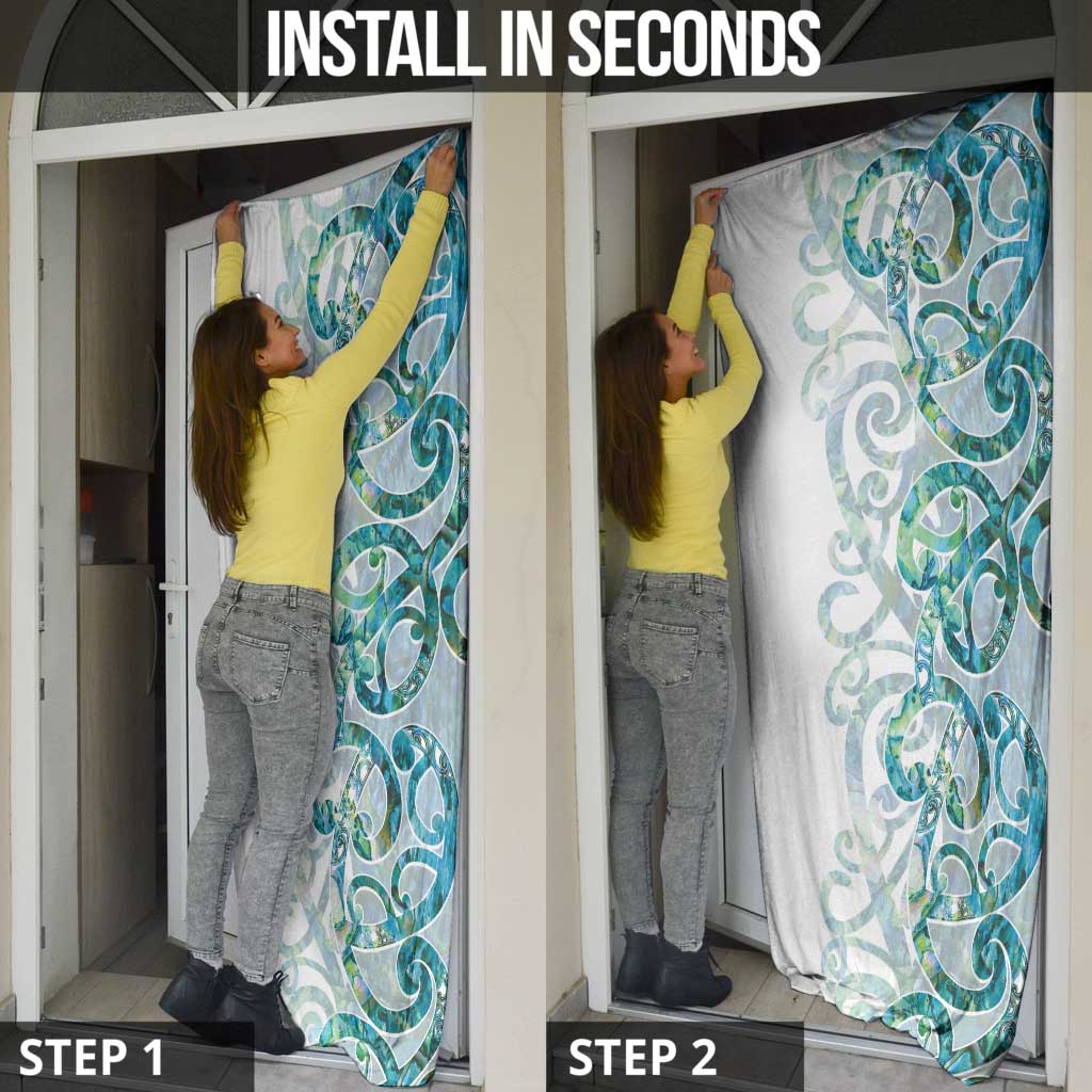 Paua Shell Maori Door Cover Koru Kowhaiwhai LT7 - Polynesian Pride