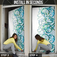 Paua Shell Maori Door Cover Koru Kowhaiwhai LT7 - Polynesian Pride