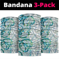 Paua Shell Maori Neck Gaiter - Koru Kowhaiwhai Design LT7 package One Size: 25*50cm White - Polynesian Pride