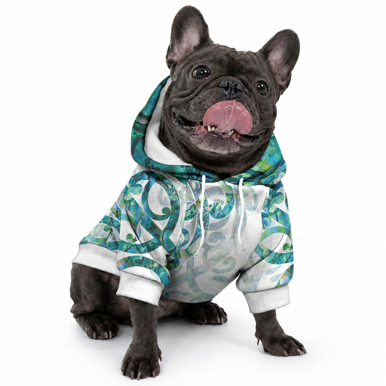 Paua Shell Maori Pet Hoodie Koru Kowhaiwhai LT7 - Polynesian Pride