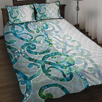 Paua Shell Maori Quilt Bed Set Koru Kowhaiwhai LT7 White - Polynesian Pride