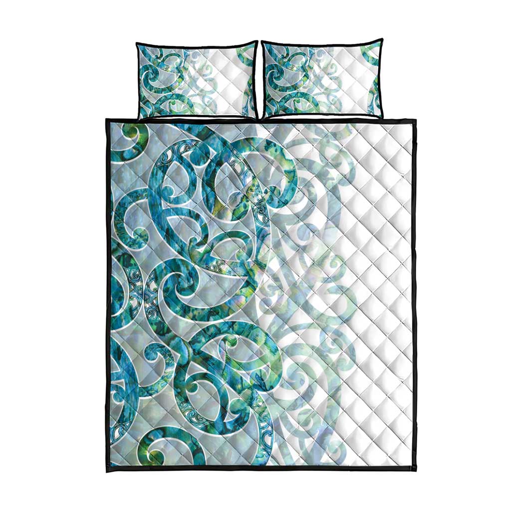 Paua Shell Maori Quilt Bed Set Koru Kowhaiwhai LT7 - Polynesian Pride
