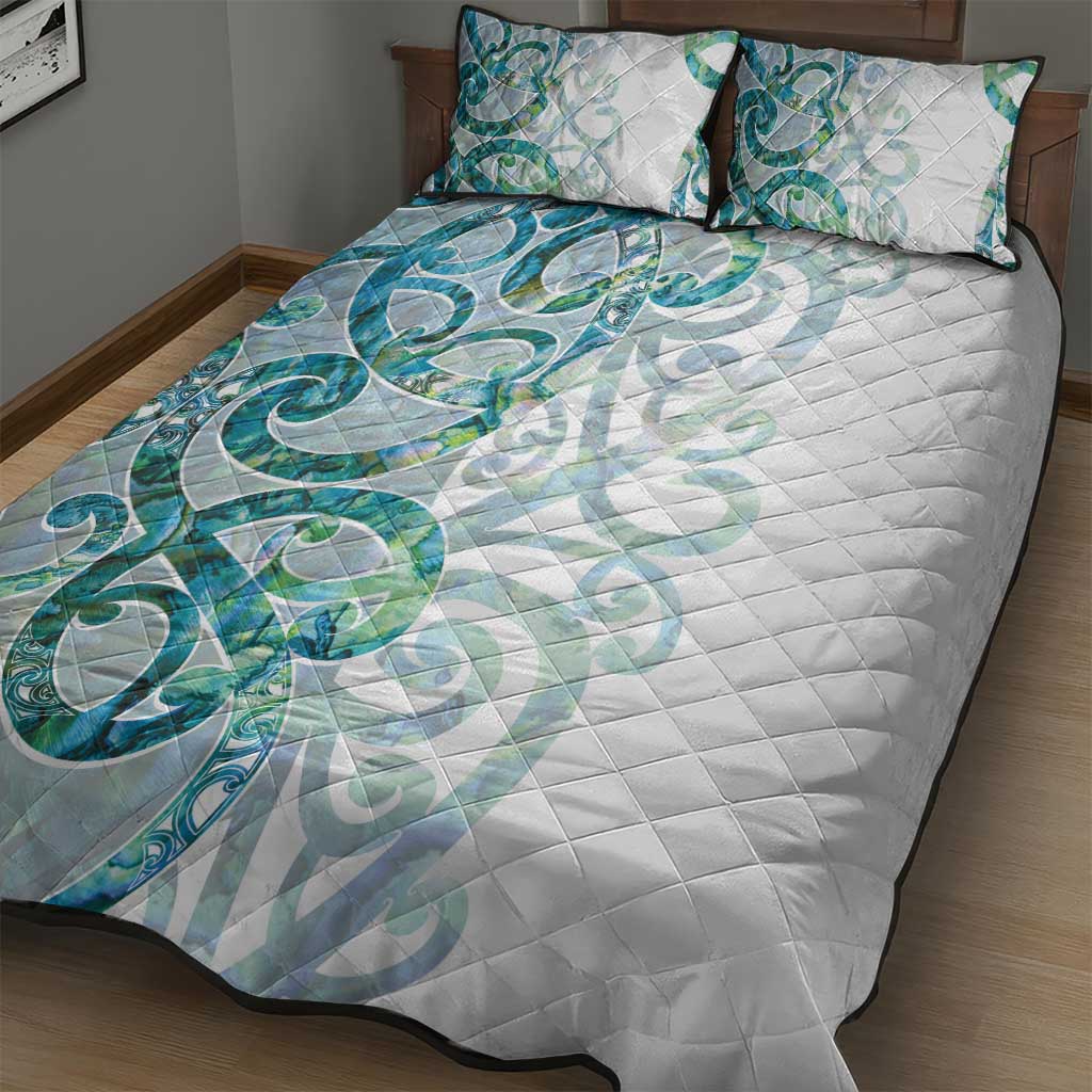 Paua Shell Maori Quilt Bed Set Koru Kowhaiwhai LT7 - Polynesian Pride
