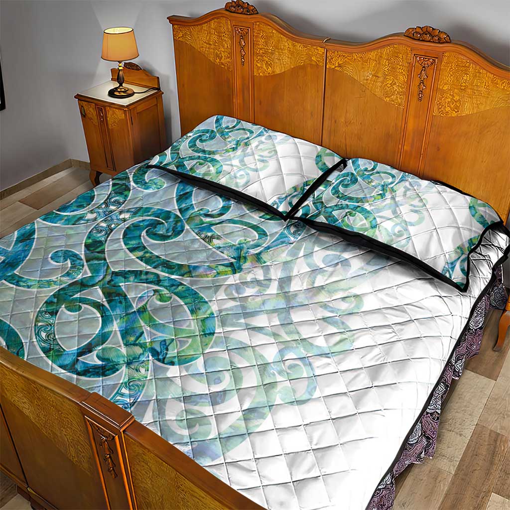 Paua Shell Maori Quilt Bed Set Koru Kowhaiwhai LT7 - Polynesian Pride