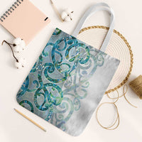 Paua Shell Maori Tote Bag Koru Kowhaiwhai LT7 White Strap One Size White - Polynesian Pride