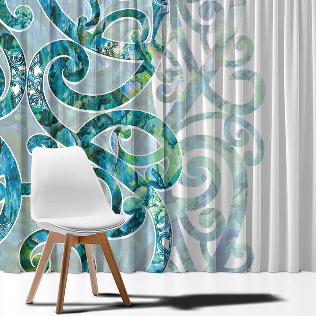 Paua Shell Maori Window Curtain Koru Kowhaiwhai LT7 - Polynesian Pride