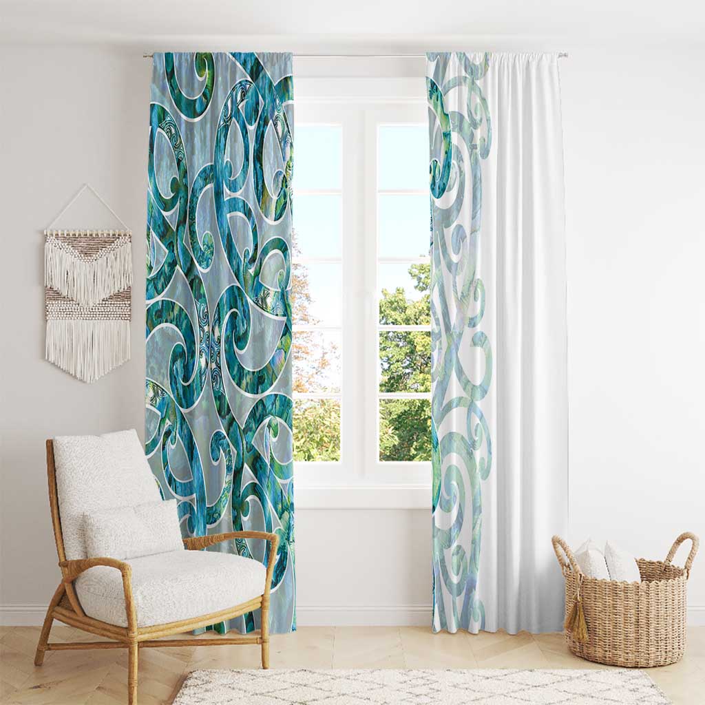 Paua Shell Maori Window Curtain Koru Kowhaiwhai LT7 - Polynesian Pride