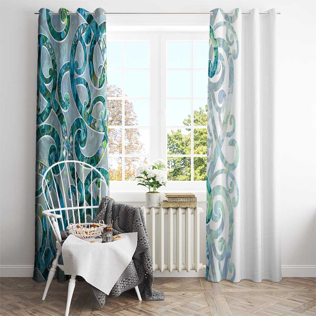 Paua Shell Maori Window Curtain Koru Kowhaiwhai LT7 - Polynesian Pride