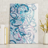 Turquoise Paua Shell Maori Canvas Wall Art Koru Kowhaiwhai LT7 Without Frame White - Polynesian Pride