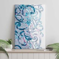 Turquoise Paua Shell Maori Canvas Wall Art Koru Kowhaiwhai LT7 - Polynesian Pride