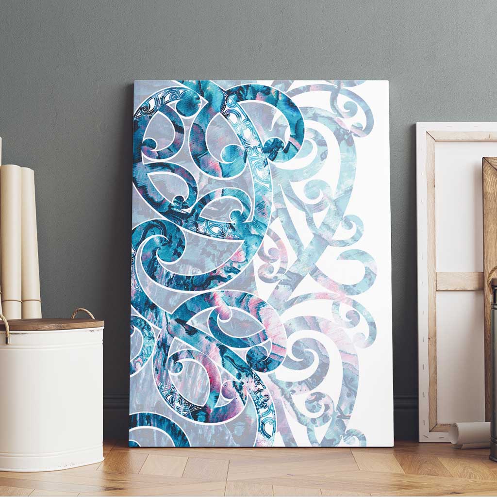 Turquoise Paua Shell Maori Canvas Wall Art Koru Kowhaiwhai LT7 - Polynesian Pride