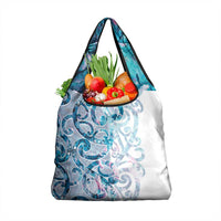 Turquoise Paua Shell Maori Grocery Bag Koru Kowhaiwhai LT7 1-pack One Size White - Polynesian Pride