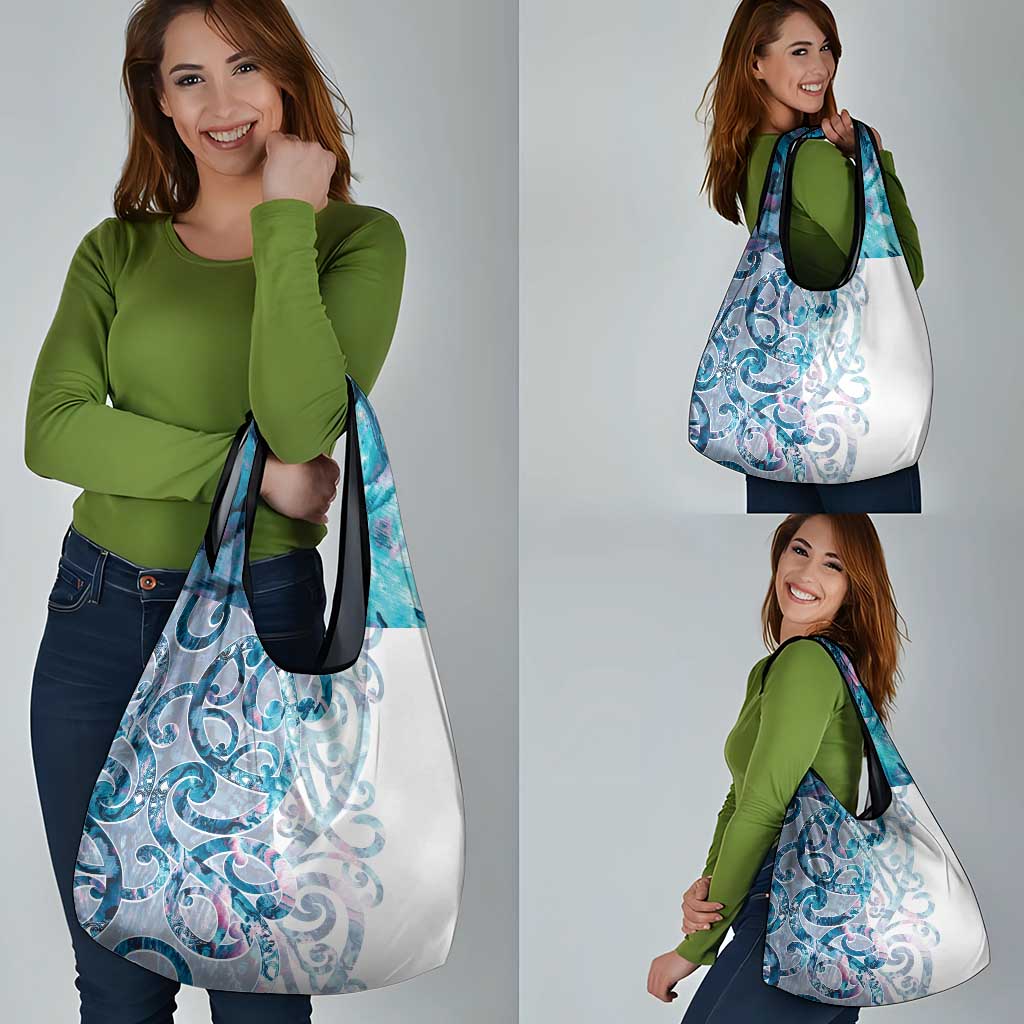 Turquoise Paua Shell Maori Grocery Bag Koru Kowhaiwhai LT7 - Polynesian Pride