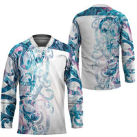 Turquoise Paua Shell Maori Hockey Jersey Koru Kowhaiwhai LT7 - Polynesian Pride