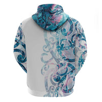 Turquoise Paua Shell Maori Hoodie Koru Kowhaiwhai LT7 - Polynesian Pride