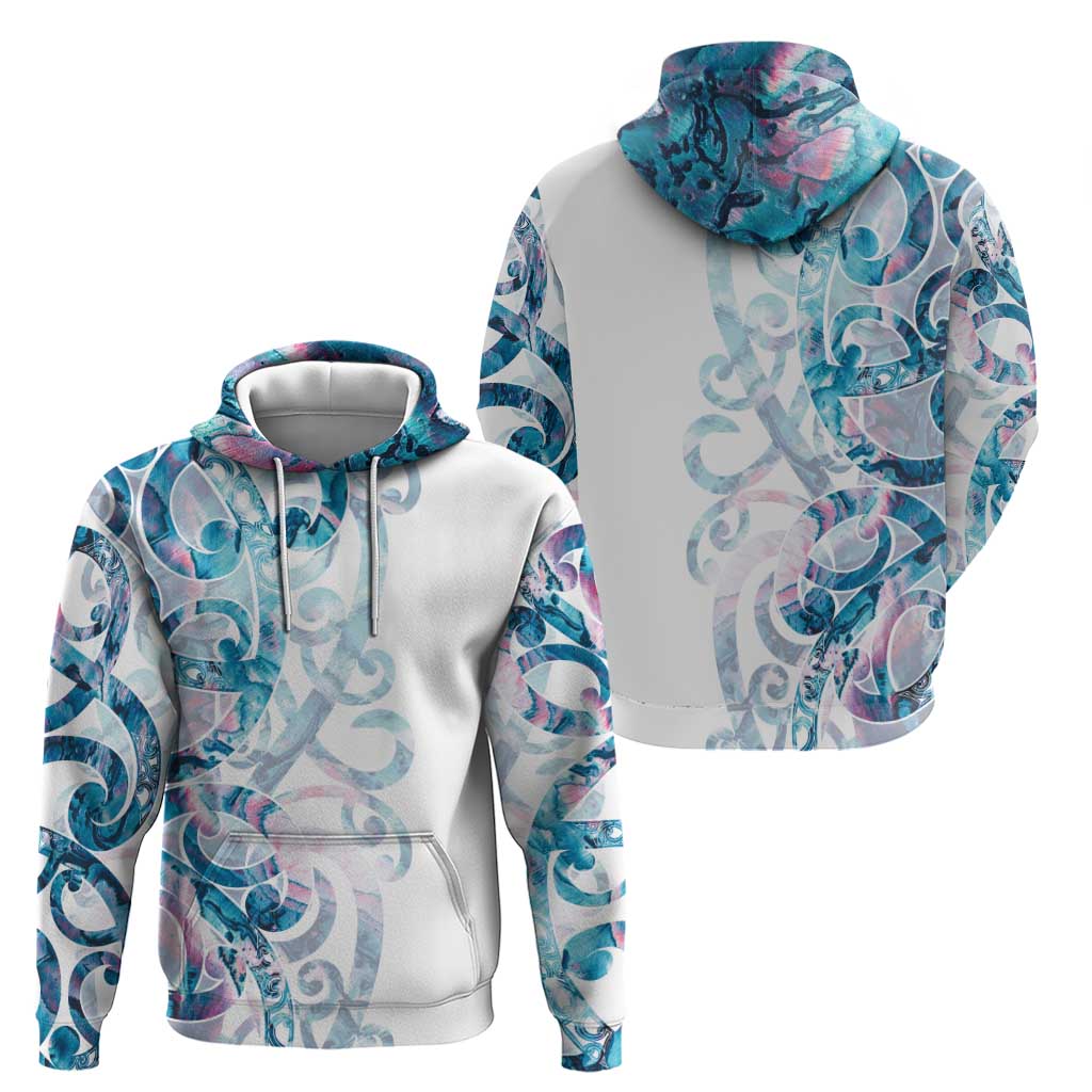 Turquoise Paua Shell Maori Hoodie Koru Kowhaiwhai LT7 - Polynesian Pride