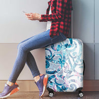 Turquoise Paua Shell Maori Luggage Cover Koru Kowhaiwhai LT7 - Polynesian Pride