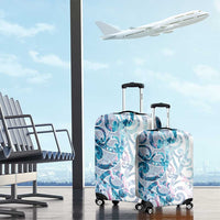 Turquoise Paua Shell Maori Luggage Cover Koru Kowhaiwhai LT7 - Polynesian Pride
