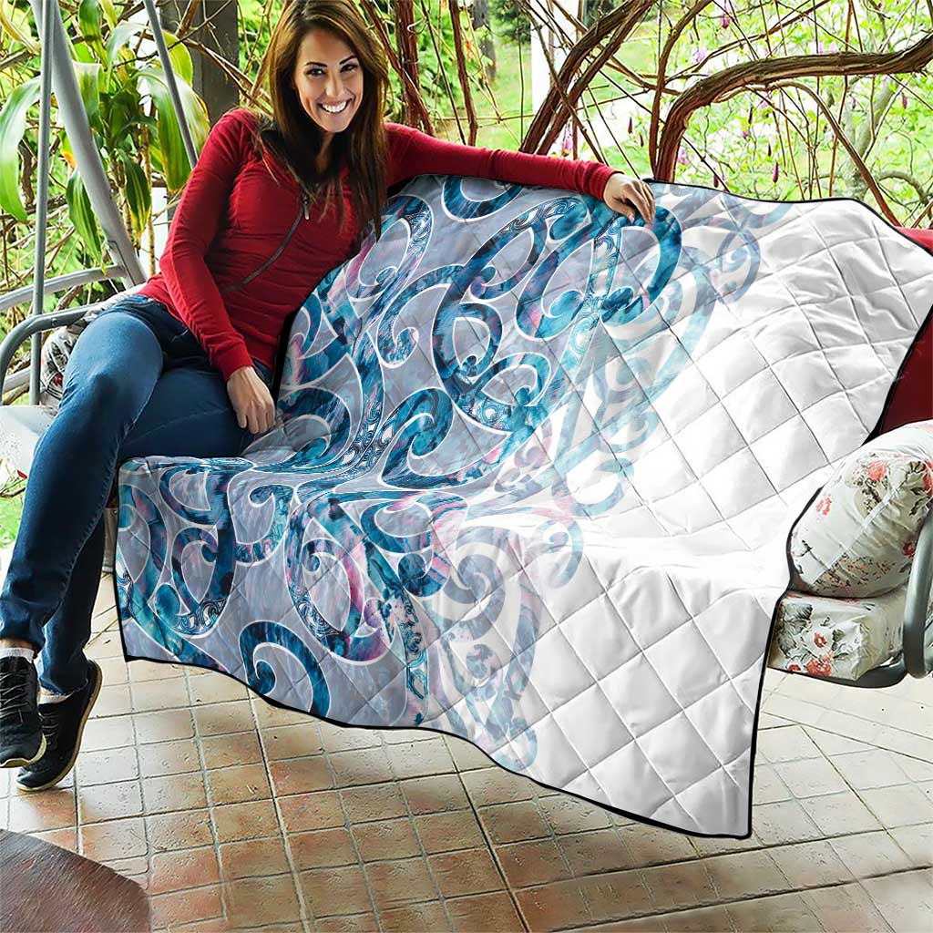 Turquoise Paua Shell Maori Quilt Koru Kowhaiwhai LT7 - Polynesian Pride