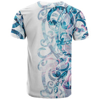 Turquoise Paua Shell Maori T Shirt Koru Kowhaiwhai LT7 - Polynesian Pride