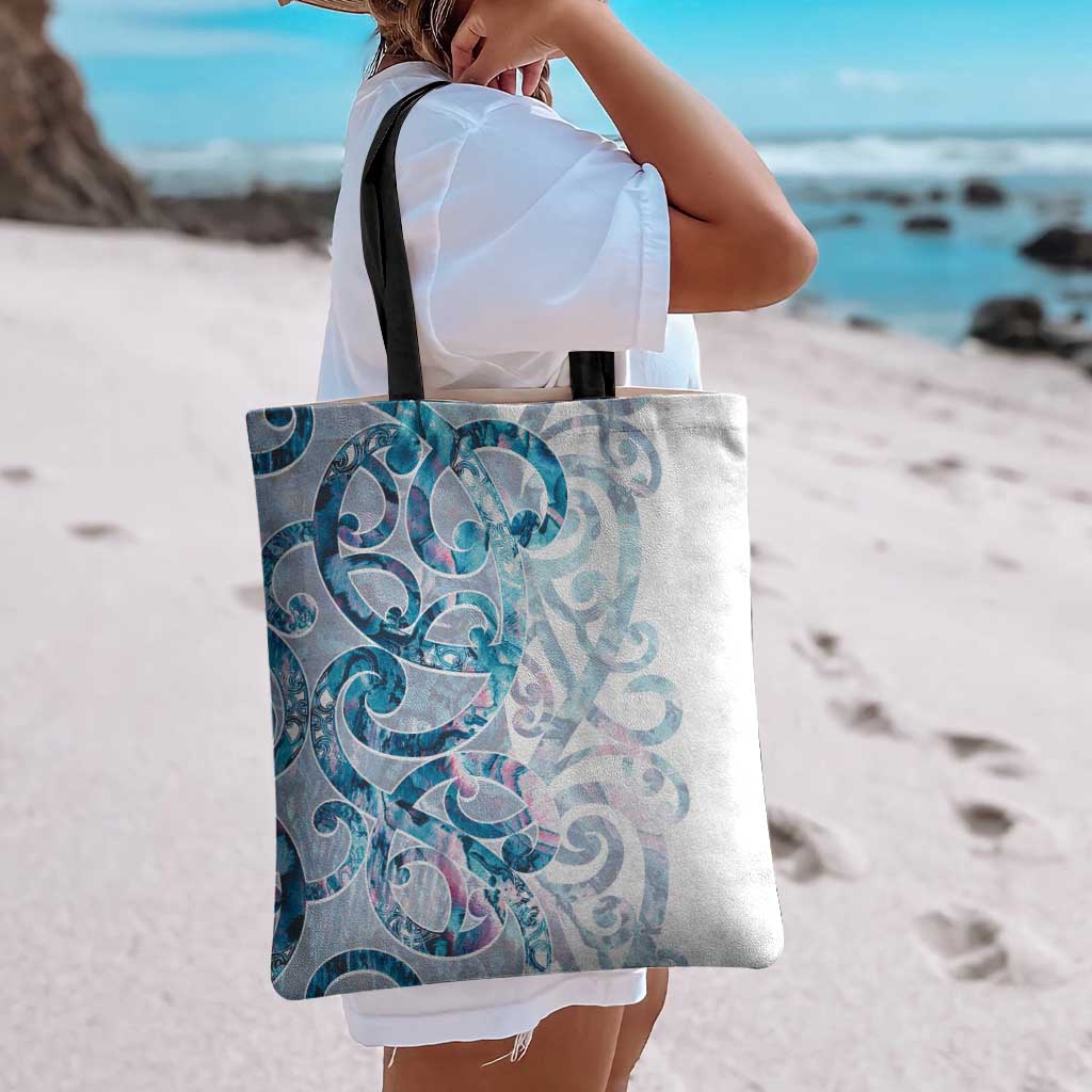 Turquoise Paua Shell Maori Tote Bag Koru Kowhaiwhai LT7 - Polynesian Pride