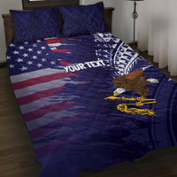 American Samoa Mix US Quilt Bed Set Flag Day Grunge Style LT7 Blue - Polynesian Pride