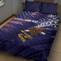 American Samoa Mix US Quilt Bed Set Flag Day Grunge Style LT7 - Polynesian Pride
