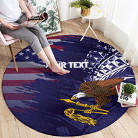 American Samoa Mix US Round Carpet Flag Day Grunge Style LT7 - Polynesian Pride