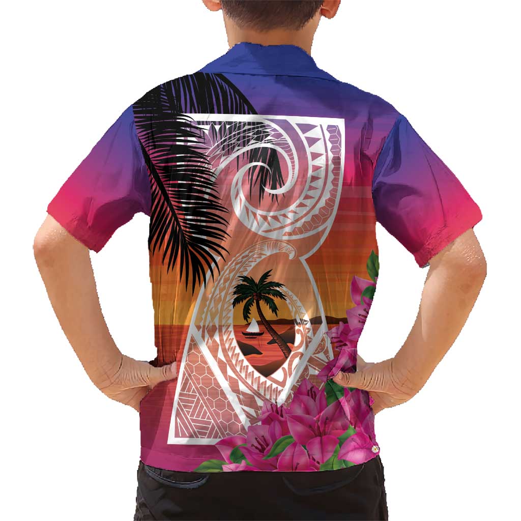 Guam Chamorro Kid Hawaiian Shirt Artsy Latte Stone LT7 - Polynesian Pride