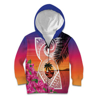 Guam Chamorro Kid Hoodie Artsy Latte Stone LT7 Zip Hoodie Art - Polynesian Pride