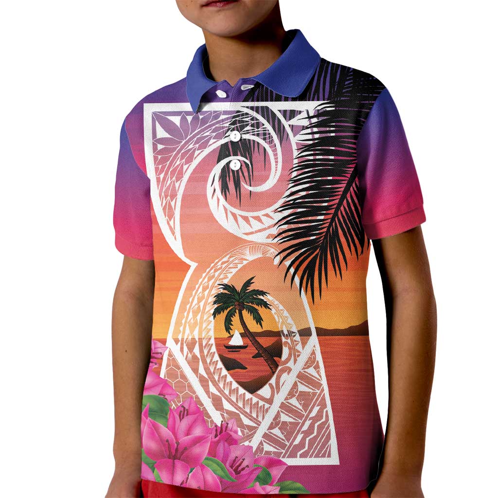 Guam Chamorro Kid Polo Shirt Artsy Latte Stone LT7 Kid Art - Polynesian Pride
