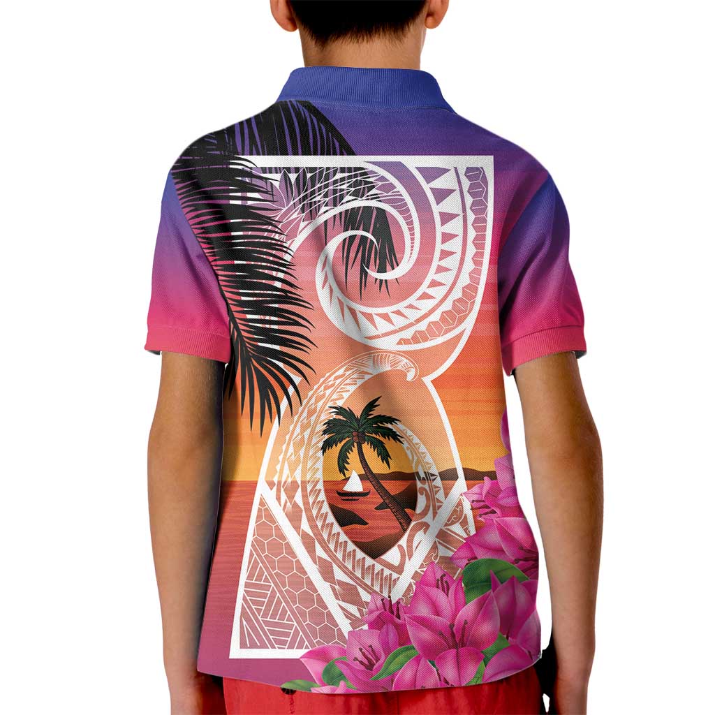 Guam Chamorro Kid Polo Shirt Artsy Latte Stone LT7 - Polynesian Pride
