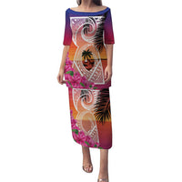 Guam Chamorro Puletasi Artsy Latte Stone LT7 Long Dress Art - Polynesian Pride