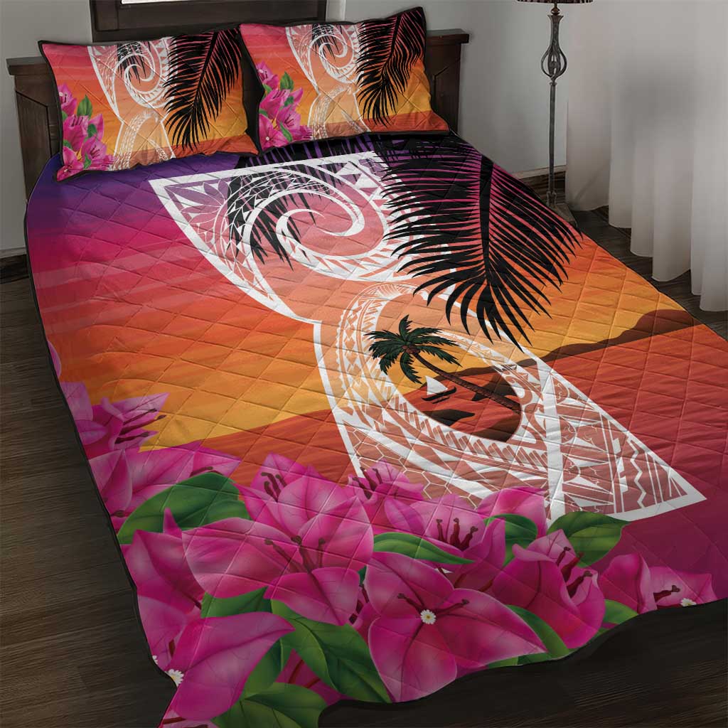 Guam Chamorro Quilt Bed Set Artsy Latte Stone LT7 Art - Polynesian Pride