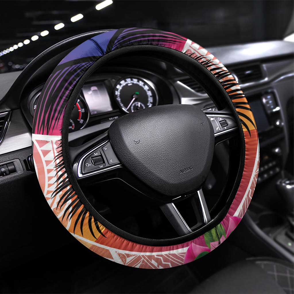 Guam Chamorro Steering Wheel Cover Artsy Latte Stone LT7 Universal Fit Art - Polynesian Pride