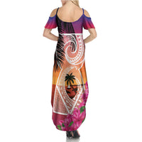 Guam Chamorro Summer Maxi Dress Artsy Latte Stone LT7 - Polynesian Pride