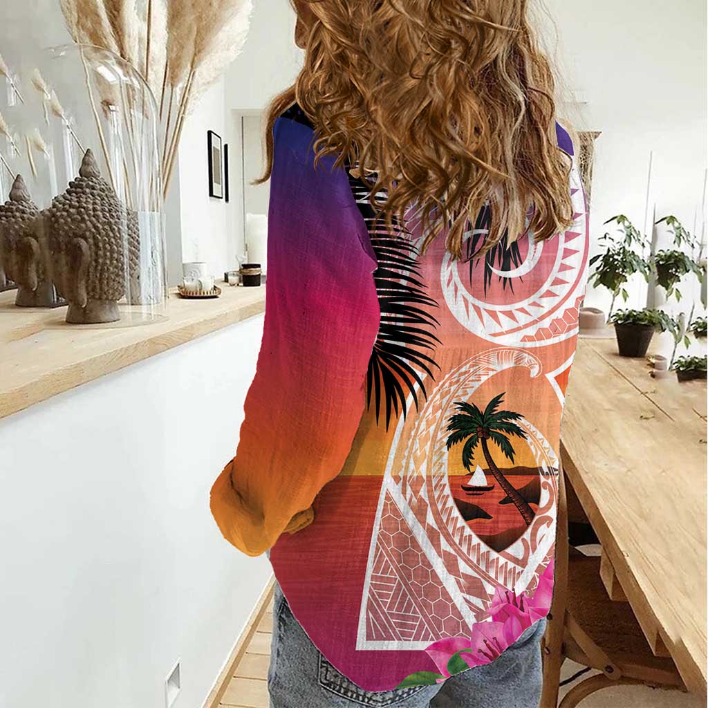 Guam Chamorro Women Casual Shirt Artsy Latte Stone LT7 - Polynesian Pride