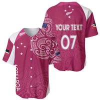 Personalised New Zealand Rugby Baseball Jersey Aotearoa Champions - Pink Version LT7 - Polynesian Pride