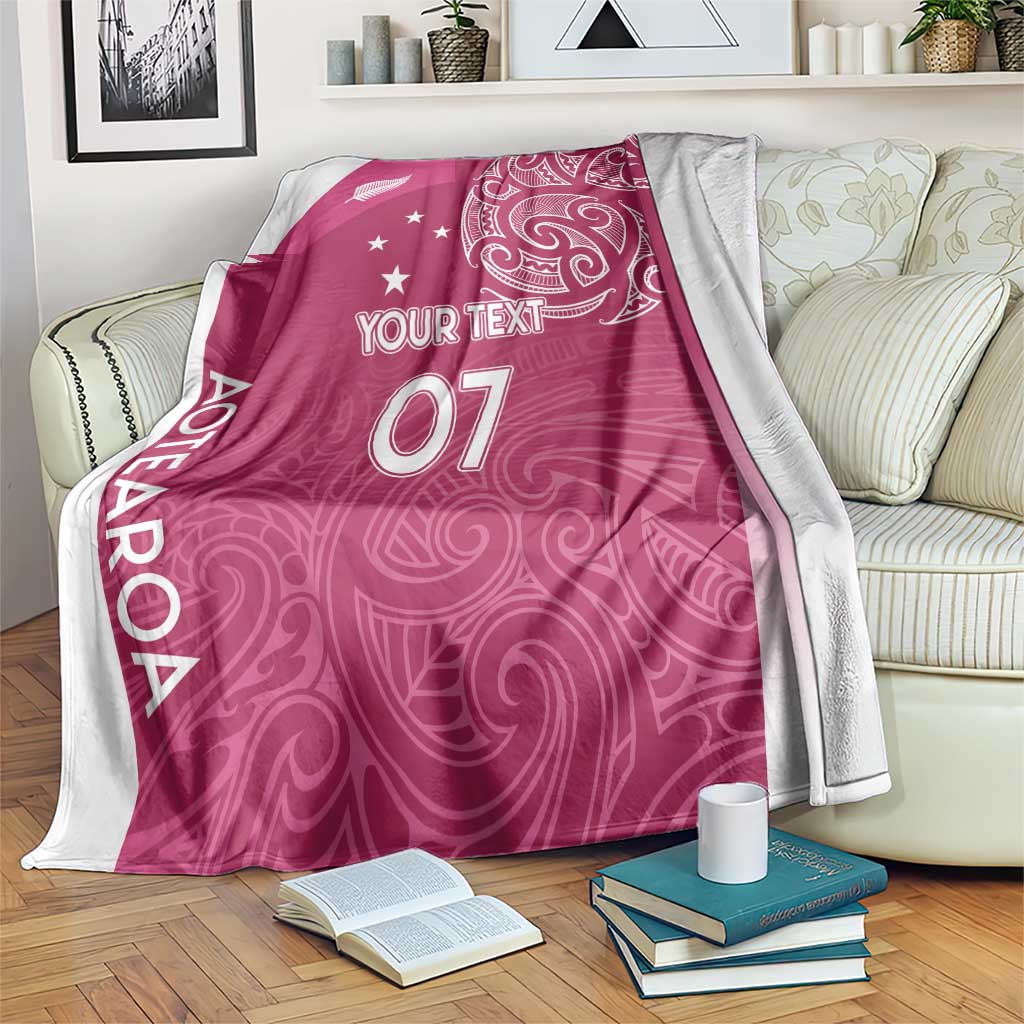 Personalised New Zealand Rugby Blanket Aotearoa Champions - Pink Version LT7 Pink - Polynesian Pride