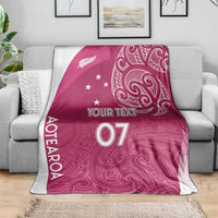 Personalised New Zealand Rugby Blanket Aotearoa Champions - Pink Version LT7 - Polynesian Pride